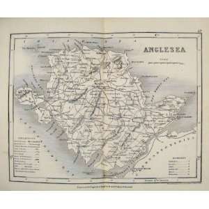 Dugdale C1840 Map Anglesea England Antique Print 