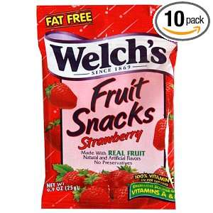 Welchs Fruit Snacks, Strawberry, 9 Ounce Boxes (Pack of 10)  