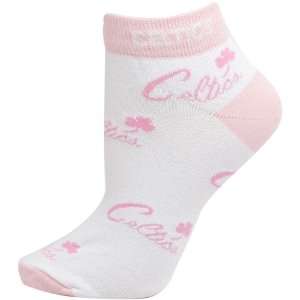  NBA Boston Celtics Ladies White Pink Allover Team Logo Ankle Socks 