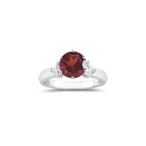  0.40 cts Diamond & 1.93 Cts Garnet Ring in 18K White Gold 
