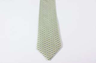 Hermes Chartreuse Green Connected Chain Link Silk Neck Tie France 