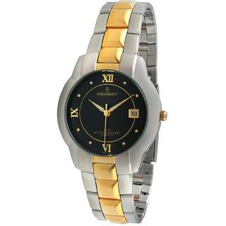 Peugeot Mens Two tone Round Bracelet Watch  Overstock
