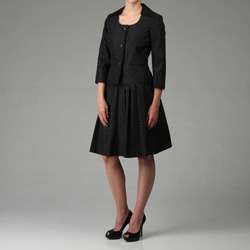 John Meyer Collection Womens Black Pleated Skirt Suit  