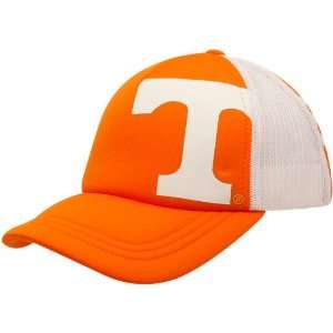   Orange White Three Stripe Adjustable Trucker Hat