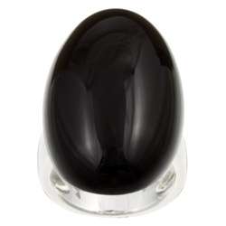 Sterling Silver Oval Onyx Cocktail Ring  Overstock