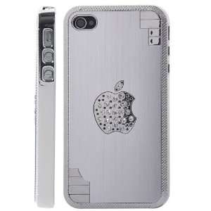   Metal Drawing Hard Back Case for iPhone 4 (Silver) 