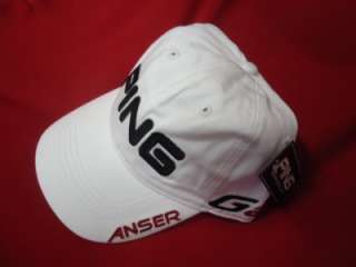 NEW Ping Tour Unstructured G20 ANSER Adjustable Hat/Cap WHITE  