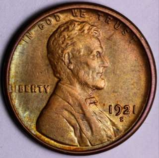 1921 S Lincoln Wheat Cent Penny CHOICE BU   