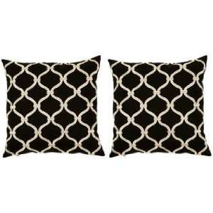  Surya Black and Gold 18 Square Set of 2 Pillows