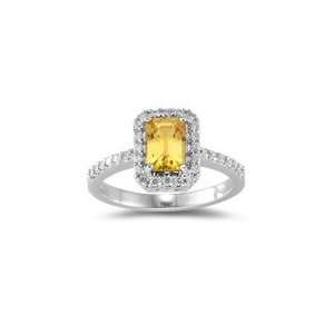  0.26 Cts Diamond & 1.00 Cts Yellow Sapphire Ring in 18K 