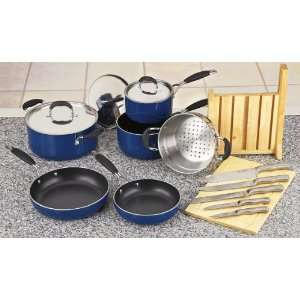  14   Pc. Nonstick Cookware and Stainless Steel Knife Set 