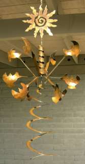 Icarus Birds and Sun Arm Hanging Wind Sculpture Spiral  