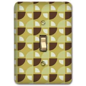  Beige Brown Pattern Retro Metal Light Switch Plate Cover 