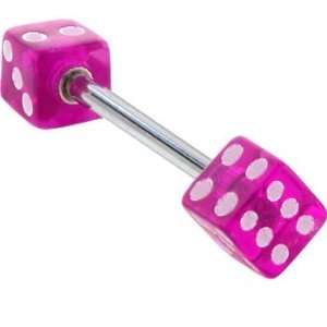  Barbell   Purple Dice Tongue Ring Jewelry