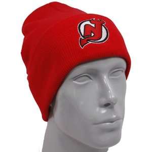    Reebok New Jersey Devils Red Watch Knit Beanie: Sports & Outdoors
