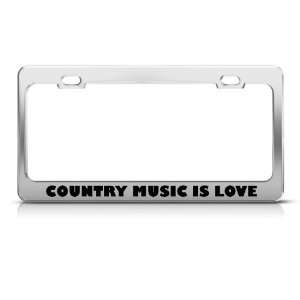  Country Music Is Love Rebel license plate frame Stainless 