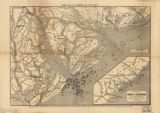 1860s Civil War map Port Royal Sound South Carolina  
