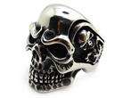   biker skeleton silver stainless steel cool skull party ring  
