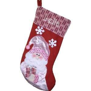   : Pink Collection Santa Designer Christmas Stockings: Everything Else