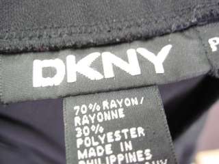 DKNY Black Knee Length Ruffled Skirt Sz P/S  