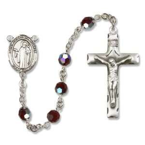  St. Joseph the Worker Garnet Rosary Jewelry