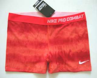 Nike Pro Combat Compression Workout Shorts Solar Red  