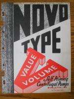 Vintage Novo Engine Co. Type V Pump Catalog c.1930s  