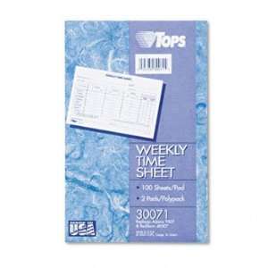  TOPS® Employee Weekly Time Sheet SHEET,TIME WKLY 2PD/PK 
