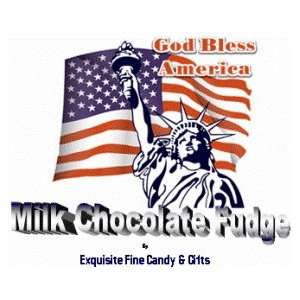 Custom Labeled Gift God Bless America Milk Chocolate Fudge Box:  