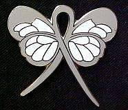 Diabetes Awareness Month November Gray Support Ribbon Butterfly Lapel 