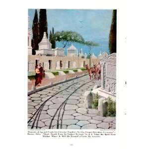  1946 Roman Graveyard   H. M. Herget Ancient Rome Print 