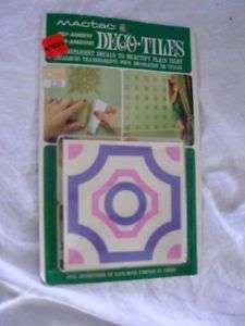 Vintage MacTac Deco Tiles ~ Peel and Stick Retro Decals  