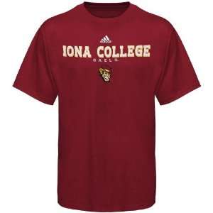  adidas Iona College Gaels Maroon True Basic T shirt (X 
