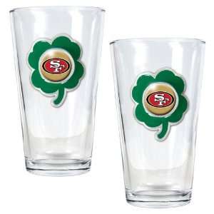 NFL San Francisco 49ers St. Patricks Day 2pc Pint Glass Set:  