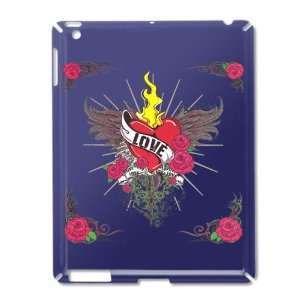  iPad 2 Case Royal Blue of Love Flaming Heart with Angel 