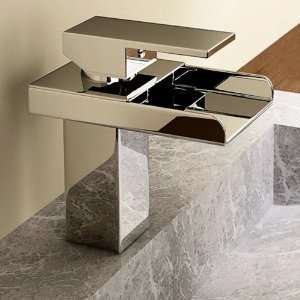   Handle Waterfall Bathroom Vanity Sink Faucet, Chrome: Home Improvement