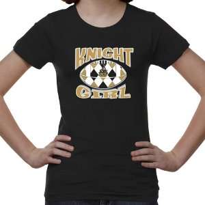  UCF Knights Youth Argyle Girl T Shirt   Black: Sports 