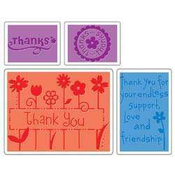 NEW SIZZIX THANK YOU EMBOSSING FOLDERS  