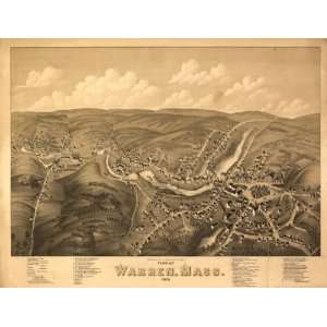  1879 map of Warren, Massachusetts