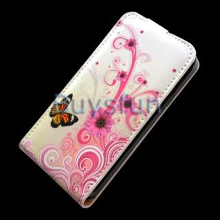 Purple flower butterfly Flip Leather Cover Case Skin for Samsung 