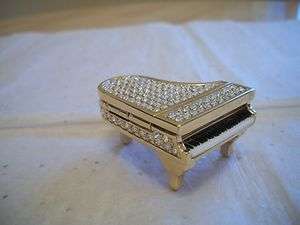 ESTEE LAUDER FULL WITH STICKER ~ PIANO WITH CRYSTALS PERFUME COMPACT 