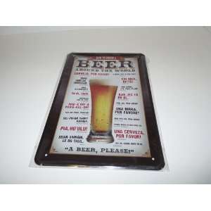  How to Order a Beer Around the World Metal Road Sign 