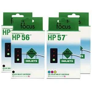  HP 56 & 57 2 Black & 2 Color Ink Cartridges  Pack of 4  Photosmart 