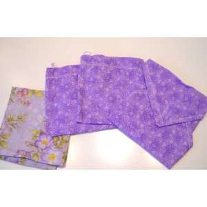  Reusable Women and Girls Purple Flower Lunch Kit 
