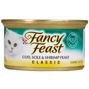  Fancy Feast Classic Cod, Sole & Shrimp Feast   24 x 3 oz 