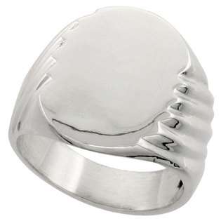   Sterling Silver Hand Made Large Solid Oval Signet Ring 