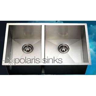 Polaris Sinks RO2233 Degree Offset Double Bowl Utility Sink  Stainless 