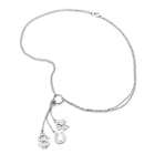   Jewelry Sterling Silver CZ Clover Charm Necklace with Dollar Horseshoe