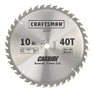 10 in. X 40 Tooth Smooth/Cross Cut Carbide Circular Saw Blade 