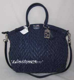 398 COACH Madison Nylon Lindsey Quilted Large Bag Purse Tote Handbag 
